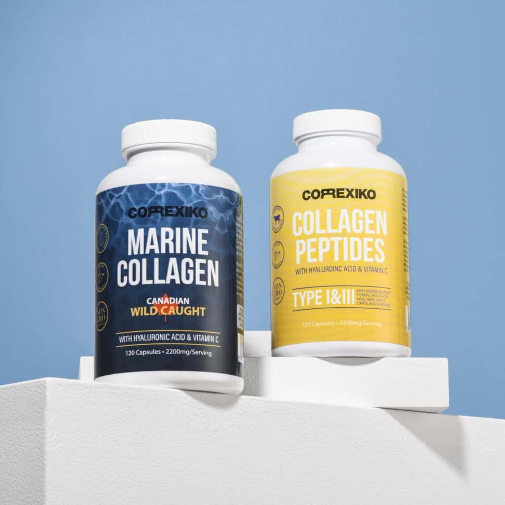 Collagen Supplements on Plastic Containers